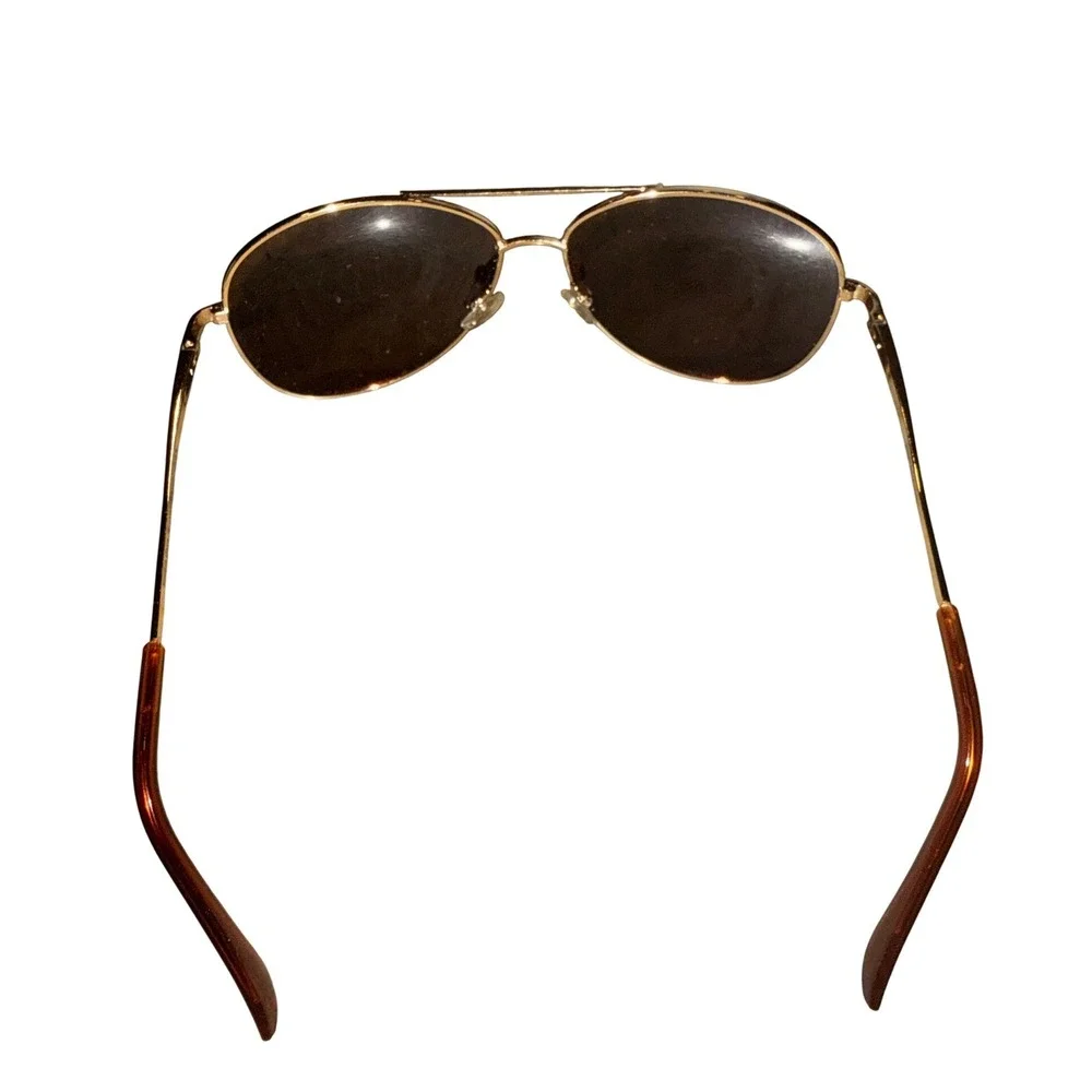 J+S Military Style Classic Aviator Sunglasses‎ Polarized UV400 Cat 3 Gold/Bronze